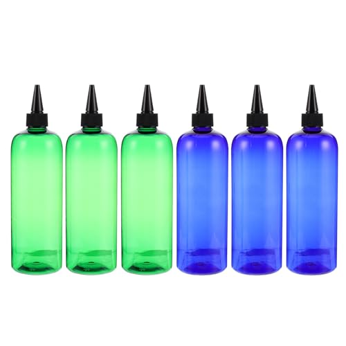 DIKACA 6個 詰め替え用ヘアカラーアプリケーターボトル 環境対応プラスチック製 スクイーズ式で使いやすく男性髪染めやヘアオイルにも