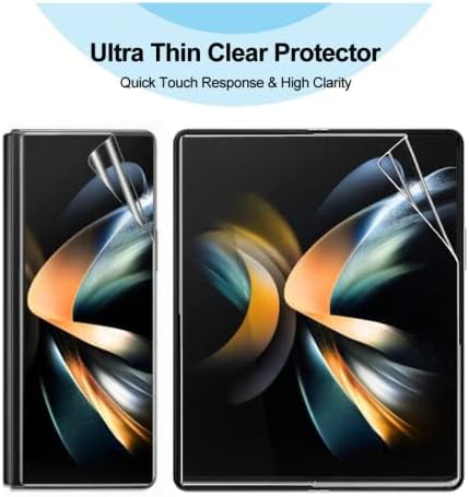 MHtech 3 Pack Screen Protector Compatible with Samsung Galaxy Z Fold 4, In-Display Fingerprint Support, HD Clear Flexible TPU Film, Case Friendly [NOT TEMPERED GLASS]