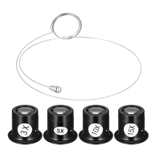 KALLORY Portable Jewelers Monocular Magnifier, Magnifying Glass, Eye Loop Magnifier Lens, Watchmaker Loupe Watch Repair Tool for Textile Optical Circuit Close Work