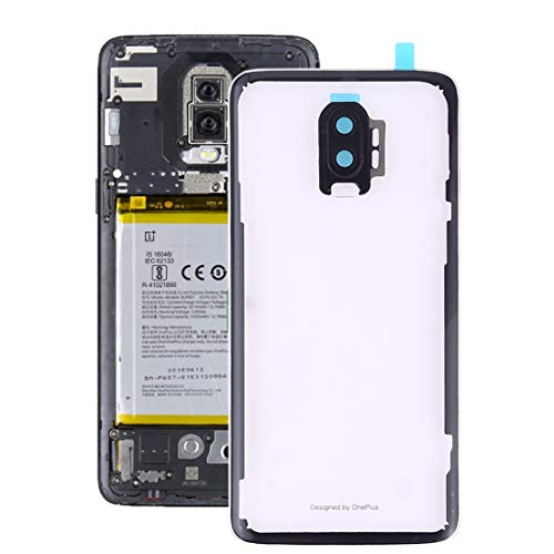 Coque arrière pour OnePlus 6T vitre transparente de remplacement avec lentille caméra