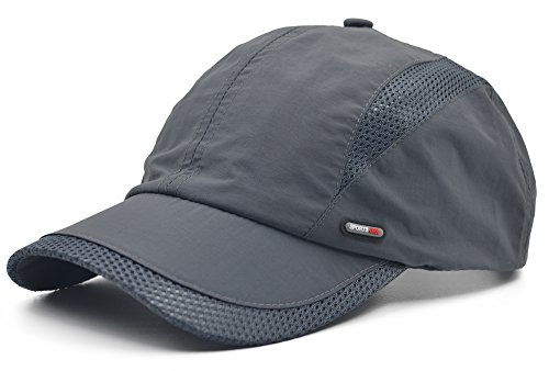 Melesh - Adjustable Summer Mesh Golf Outdoor Sport Visor Fishing Baseball Hat Cap (Gray)