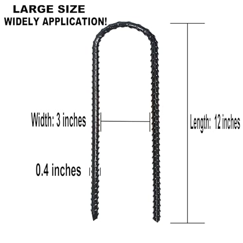 Image of 12-Inch Trampoline Wind Stakes Safety Ground Anchors U-Shaped(6) | Extra Heavy Duty U Shaped Coated Rebar Stakes for Trampoline, Tent, Outdoor Large Equipment, Huge Garden Decoration
