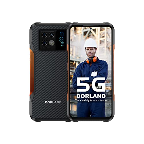 DORLAND Extra 5G Intrinsically Safe Phone, Rugged Smartphone, Android 12, 6000mAh Large Ex battery, 12GB RAM+ 256GB ROM, Waterproof/dustproof IP68, 6.43 HD Dual SIM, Rear Four Cameras,Black