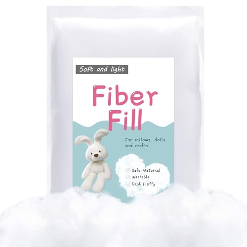 Image of LOKUNN 28.2oz /800g Polyester Fiber Fill, (2.12oz~3.97lb) Stuffing Pillow Filling Stuffing Cushion Filling, Batting High Resilience Fill Fiber for Stuffed Animals /DIY Crafts (White)