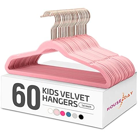 HOUSE DAY Velvet Kids Hangers 60 Pack Cover