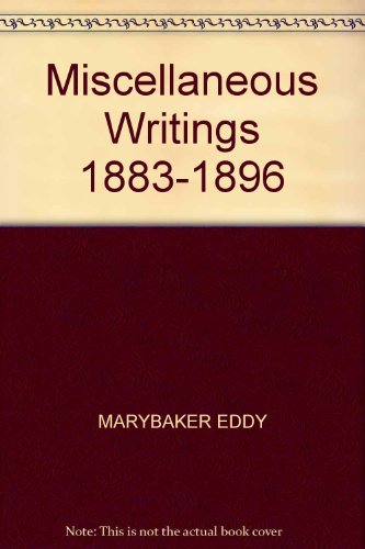 Miscellaneous writings, 1883-1896 B0006RY8P0 Book Cover