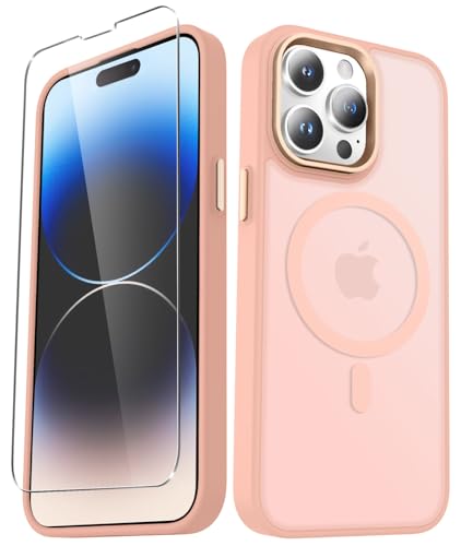 Image of YENAPOON for iPhone 14 Pro Max Case, Matte Magnetic Phone Case, Pink