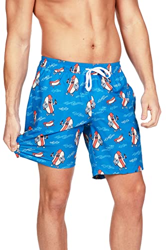 Tipsy Elves Men's Stretch Swim Trunks 7 Inch Inseam 4-Way Stretch with Mesh Liner - Quick-Dry Funny Swimwear Bathing Suit2