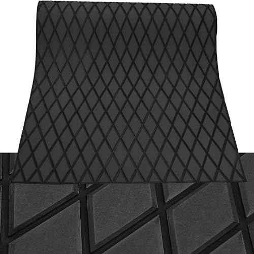 KT GuoMei 102.3' X45.2” Diamond Pattern Sea Deck Self-Adhesive Boat Flooring Eva Foam Decking Marine Non-Slip for Motorboat Fishing Boat Yach (102.3' X 37.7', Dark Gray and Black)