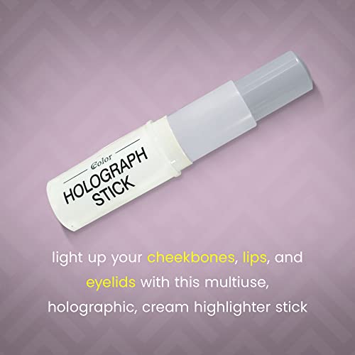 Ccolor Cosmetics - Holographic Face Highlighter, Cream Lavender Highlighter Makeup Stick, Highly Pigmented Face Highlighter, Blendable Shimmering Highlight, Prismatic Glow, Cruelty & Paraben-Free #TOP5