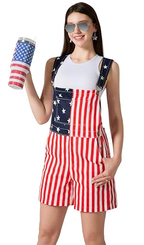 Maxim Party Supplies American Flag Overalls Shorts Women X-Small
