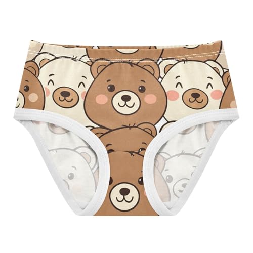 Cute Teddy Bears Brown Little Girl Panties Girls Underwear Toddler Cotton Animal Briefs Girls Undies 2t