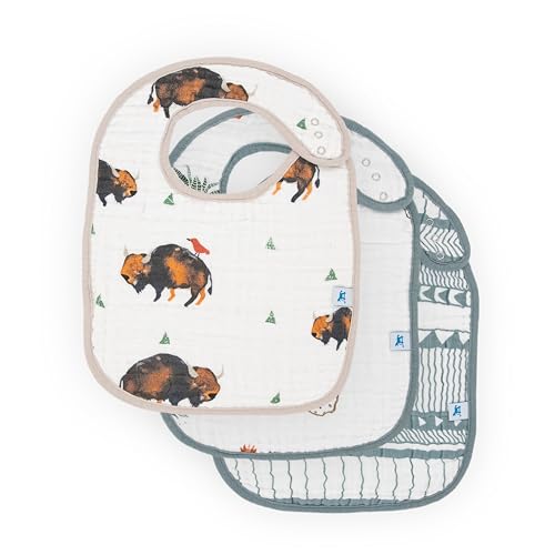 Image of Little Unicorn Muslin Baby Bibs | Adjustable as Baby Grows | Soft Absorbent Muslin Fabric | For Eating, Drooling, Teething (Bison)