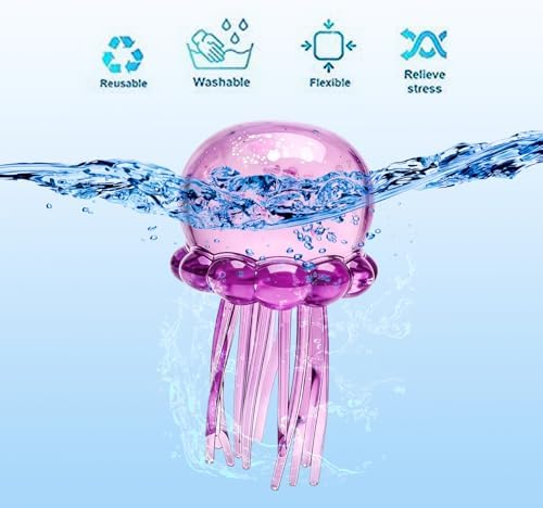 Jellyfish Squishy,Jellyfish Design Squeeze Stress Ball,Drop Malt Sugar Balls for Anxiety Stress,Sensory Toy with a Super Solid Squish for Adult (Green) - 3