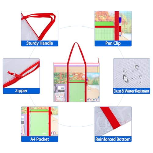 Image of ZKOO Bulletin Board Poster Storage, Extra-Large Storage Chart Art Portfolio Bag 30 x 25 Inchs, Bulletin Board Sheet Organization for Bulletin Boards, Scrapbooks, Keepsake and Poster (30 inch X 25 inch)