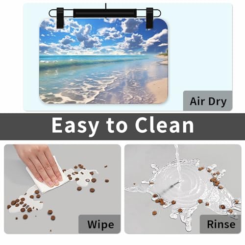 Tapis antidérapant pour chien super absorbant lavable pour écuelle d'eau - 6