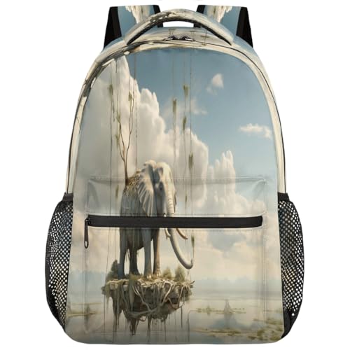 Grand sac à dos d'école éléphant pour primaire et secondaire