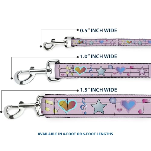 Laisse pour chien nylon résistant Buckle Down notes musique rose