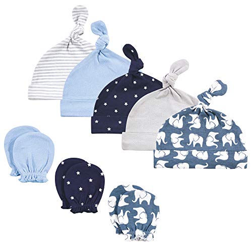 Image of Hudson Baby Unisex Baby Cotton Cap and Scratch Mitten Set