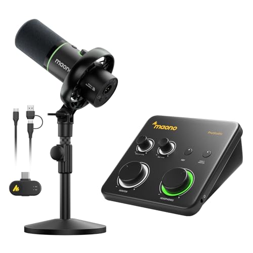 Microphone MAONO PD200W hybride XLR USB avec réduction de bruit et logiciel