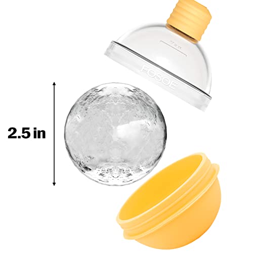 Ice Ball Maker Molds, Round Ice Cube Tray, Sphere Whiskey Ice Mold - 2.5 Inch Round Ice Cube Mold - Large Ice Ball Molds For Whiskey, Cocktails, Bourbon And Coffee - Colorful Creative Gift - 4 Pack #TOP1