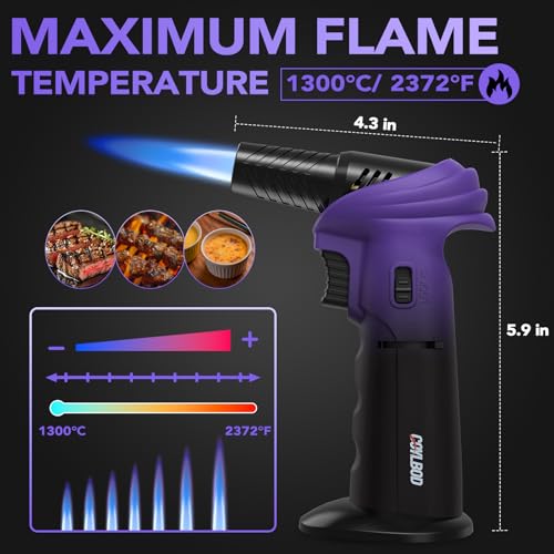 Image of Butane Torch Lighter 0-90Rotating Safety Lock for Soldering