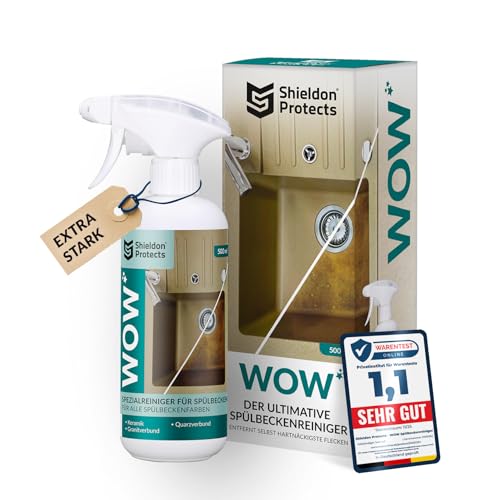Shieldon Protects WOW Kraftvoller Reiniger für Granitverbund- Keramik- und Quarzspülen Entfernt Flecken wie Kaffee Tee Wein & Saft Für Silgranit Fragranit & Blanco geeignet