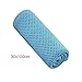 KiBcsLic Cooling Towel Breathable Chilly Towel Washcloth 30x100cm Neck Wrap Microfiber Cool Towel Gym Towel for Sports Travel Camping Fitness, Blue
