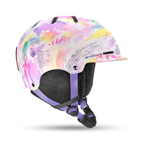Odoland Casco da Sci per Adulti e Ragazzi, Helmet da Snowboard per Uomo e Donna, Casco da Neve Ventilazione, Paraorecchie Rimovibili, Compatibile con Occhiali da Sci e Snowboard M (55-59 cm)