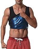 DYUAI Sauna Vest for Men Weight Loss Sauna Suit Sauna Shirt Workout Top Sweat Vest Slimming with...