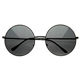 zeroUV - Super Large Oversized Metal Round Circle Sunglasses (Black Smoke)