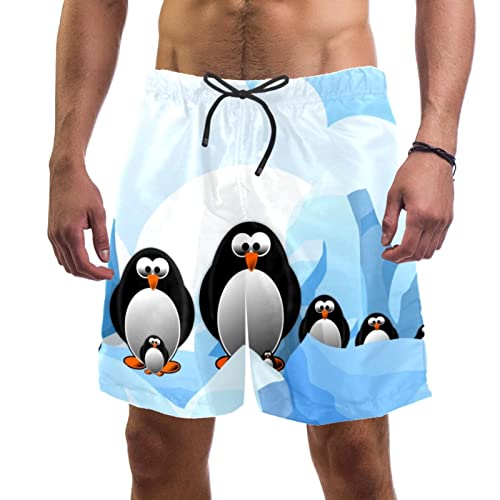 Short de plage pingouin mignon pour hommes JDEZ idéal pour les vacances d'été