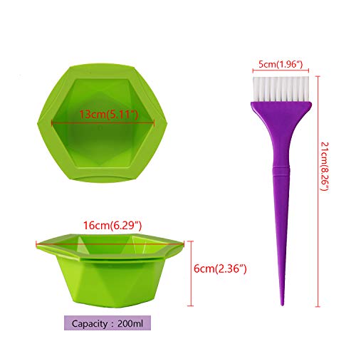 Poitemsic 15Pcs Connect Hair Color Bowls Kit For Hair Salon Hair Dye Bowls Coloring Brushes And Hair Tube Squeezer Tools #TOP3