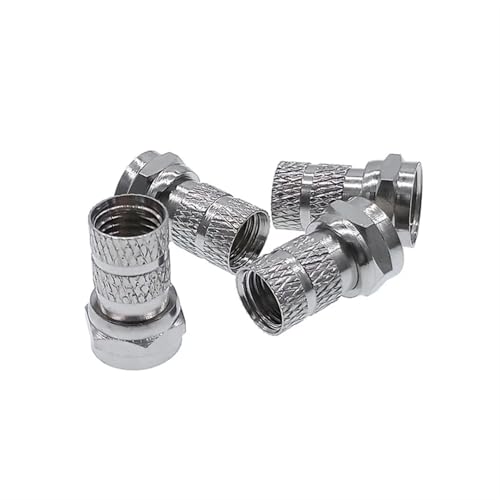 Conector de cable coaxial tipo F latón 75-5 para antenas y satélite, pack de 10 unidades 4