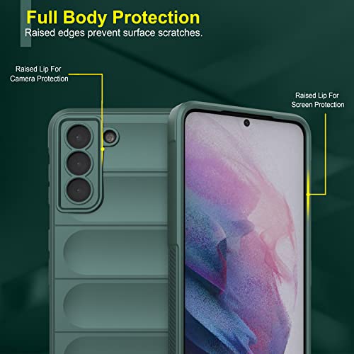 Image of Amazon Brand - Solimo Back Case Cover for Samsung S21 Plus 5G | Compatible for Samsung S21 Plus 5G Back Case Cover | Liquid Silicon Magic Case with Camera Protection | Dark Green