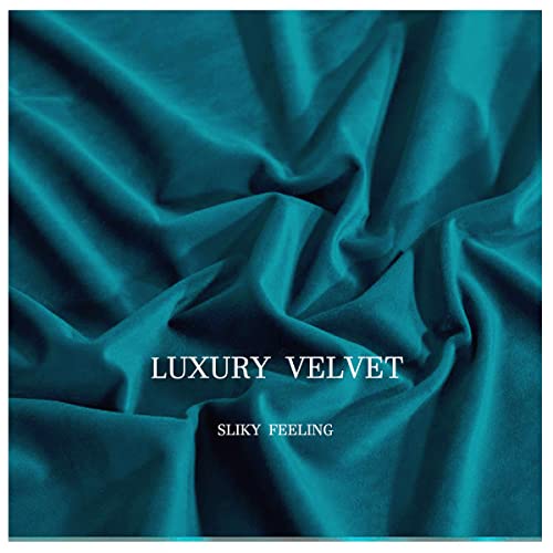 Image of Peacock Blue Luxury Velvet Curtains 63 Inches Length - Room Darkening Soft Rod Pocket Light Blocking Curtain Drapes for Living Room, Set of 2 Window Curtain Panels