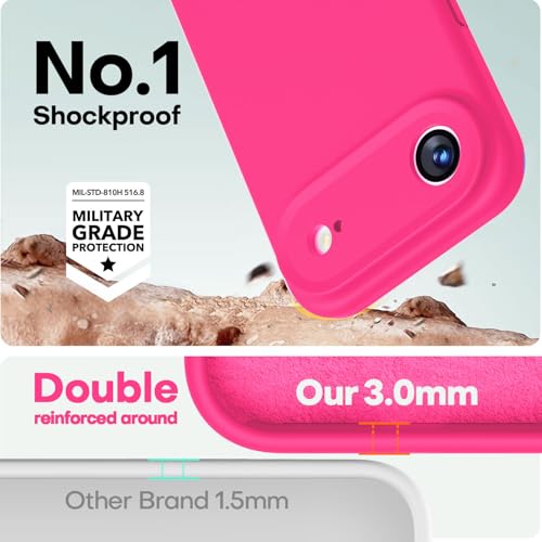 Image of LOVE 3000 Designed for iPhone Air Case, Premium Silicone [Compatible with Magsafe][Soft Anti-Scratch Microfiber Lining] Shockproof Protective Phone Case for Men Women 6.5 inch, Hot Pink