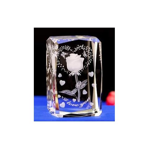 Uterstyle Crystal Glass Rose Flower Gifts for Mothers Day,Girlfriend,Mom,Women,Wedding Souvenirs,Christmas,Thanksgiving Day,Birthday,Valentines Gifts with Gift Box Cover