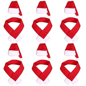 BONHHC Kerst Reative Huishoudelijke artikelen Fleece sjaal en muts Wijnflesdecoratie Hotel restaurant Kerst…