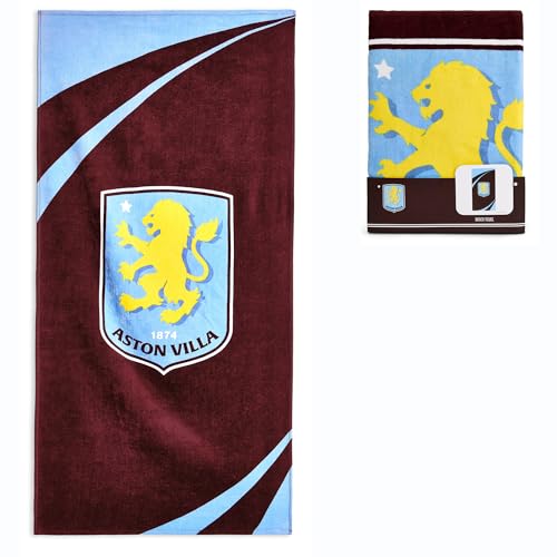 Serviette Aston Villa grand format en pur coton éponge de qualité supérieure - 2