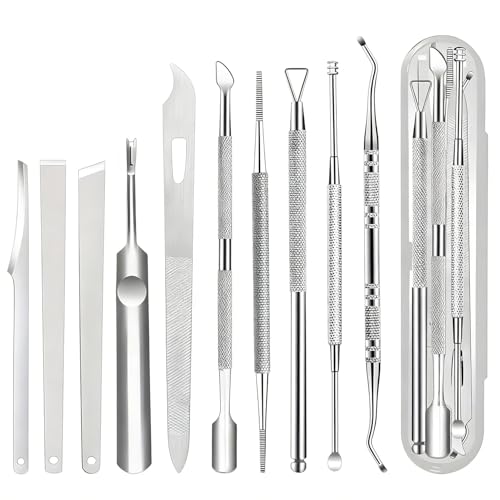 xiluuyou Kit de uñas Encarnadas, Juego de 10 Limas y Levantadores de uñas Encarnadas, Acero Inoxidable Kit Kit de Herramientas de Pedicura para Cuidados de Pedicura