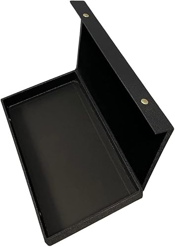 Miniatura 4 de DBM IMPORTS Joyero de cuero sintético negro con doble tapa a presión bandeja de joyería de 15 pulgadas de profundidad