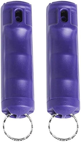 Zarc Vexor Police Strength Pepper Spray, Flip-Top Finger Grip, 20+ Shots, 10-12 Ft. Range - Two Pack (Purple)