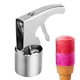 Ice Cream Scoop Stainless Steel, Old Fashioned Cylindrical Scooper with Spring-Powered Trigger Release, Big Volume for Hard Ice Cream, Mashed Potatoes, Easy to Clean