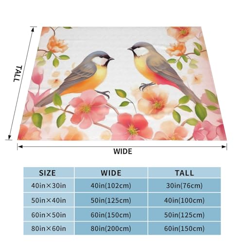 Couverture polaire de qualité supérieure au motif oiseaux raffiné - 3