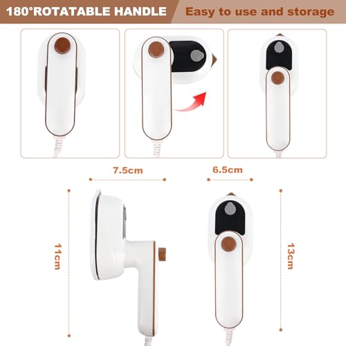 Dampfbügeleisen Mini,Faltbares Tragbares Reisebügeleisen,Keramik Antihaft Bügelsohle,Tragbares Bügeleisen,Mini Reisebügeleisen,Steam Handheld Iron,Kleines Bügeleisen Dampf für Zuhause und Unterwegs