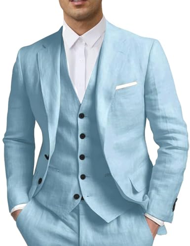 Men Suit Silm Fit Suits for Men Wedding Party Prom 3 Piece Blazer Vest Pants