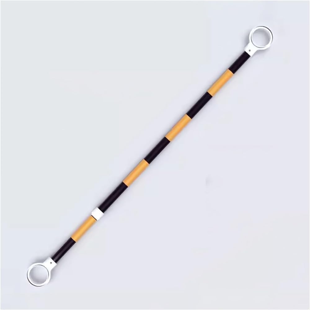 IUokLU 15 pcs Retractable Traffic Cone Bars, Black and Yellow Barricade Poles, Adjustable Connecting Poles for Traffic Control, Portable Safety Barriers