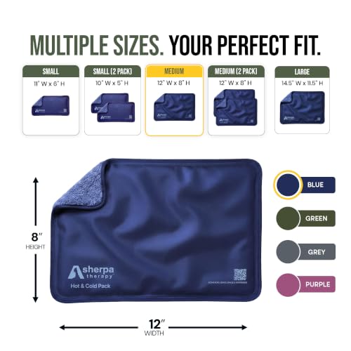 Image of Medium Flexible Gel Ice Packs Reusable - Hot and Cold Soft Ice Packs for Injuries Reusable for Ankle, Arm, Foot, Leg, Back Pain Relief - 8 inch x 12 inch - Blue