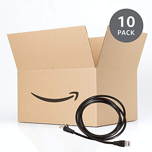 Image of Amazon Basics RJ45 Cat-6 Ethernet Patch Internet Cable, 1Gbps Transfer Speed, Gold-Plated Connectors, 5 Foot, Black, 10-Pack